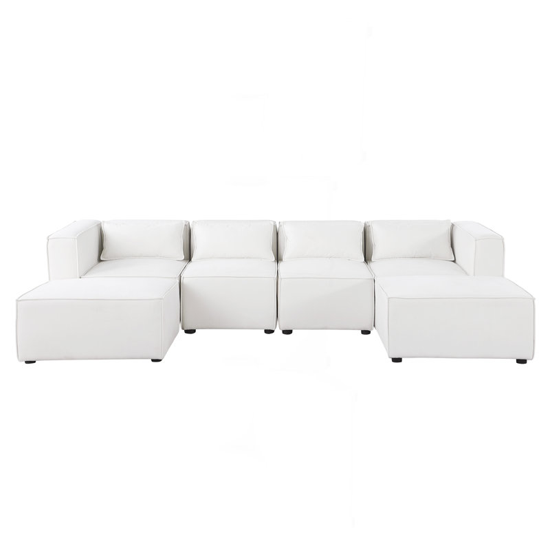 Modular Sofa BEIGE Chenille Fabric