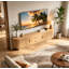 Meuble télé 70 po avec portes coulissantes style Mid-Century moderne-726067823