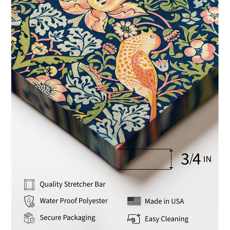 William Morris - Voleur de fraises n ° 9, Sans cadre, Canevas, H 08 po x l 10 po