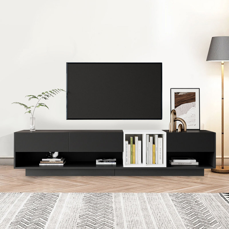 Crédence de rangement l 74,8 po Hajar, Noir