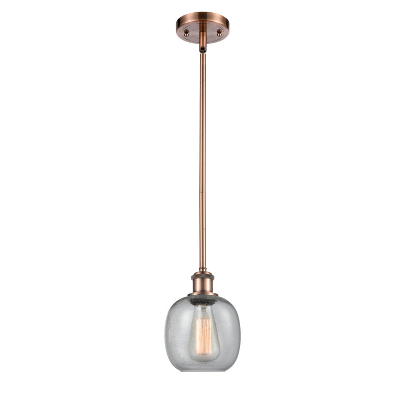 Luminaire suspendu sphérique 1 lumière Carlucci, Grainé, Ampoule DEL 6 watts Vinage, Cuivre antique