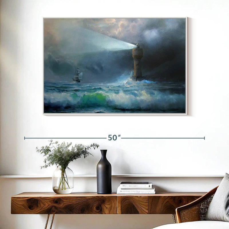 Ciel orageux, Cadre flottant blanc, 40 po x 27 po