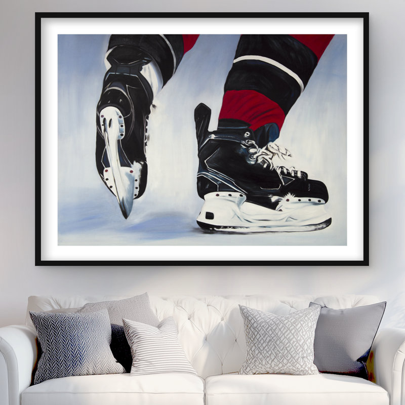 Reproduction matelassée encadrée de chaussures de hockey Hockey Hyperrealist | Décoration