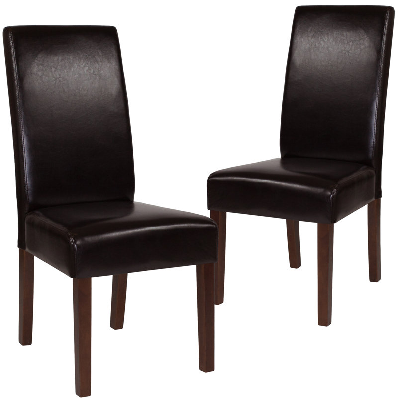Chaise Parsons rembourrée Arruda, Brun, 2