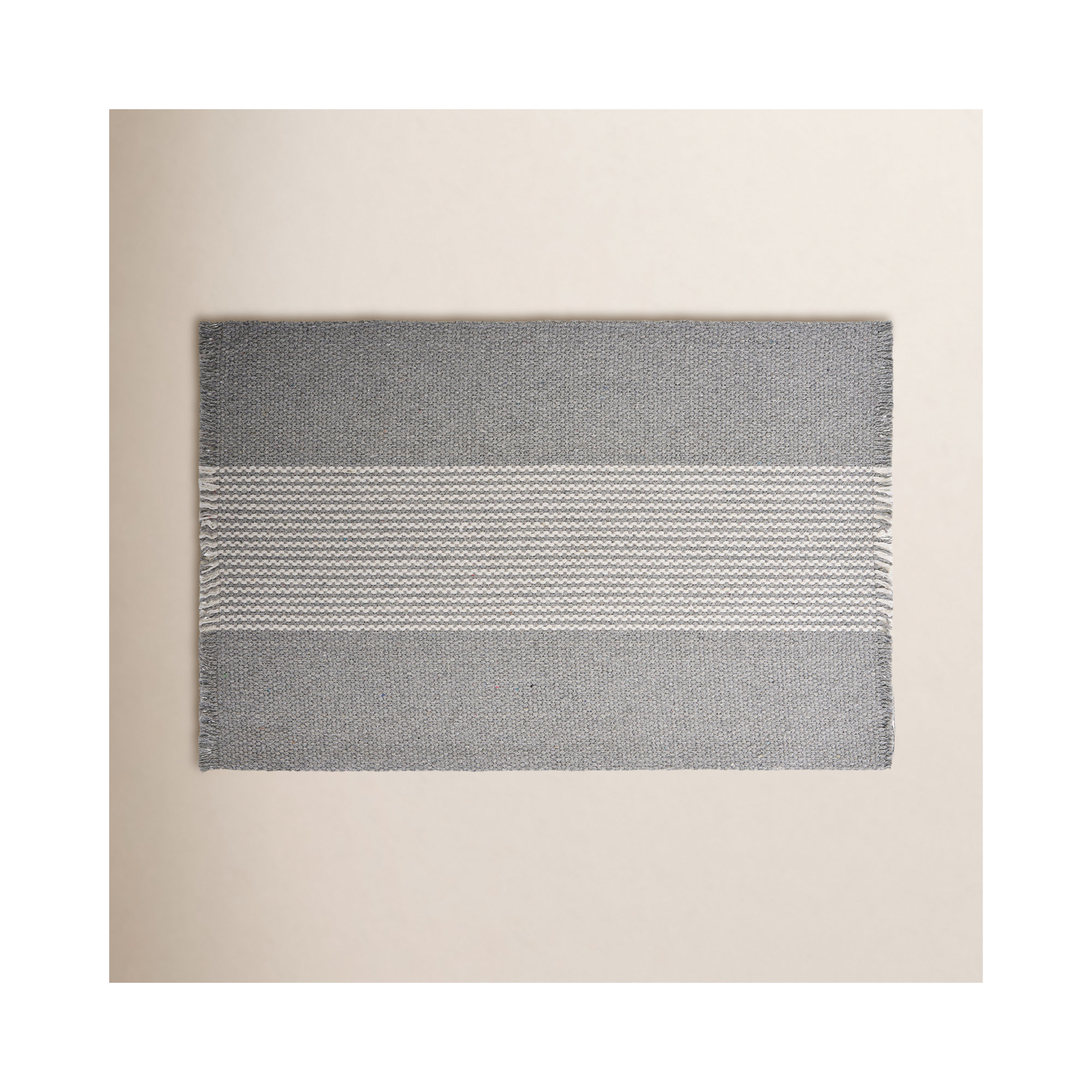 Cavana 4 Piece Cotton Striped Placemat Set, Gray