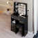 Compact Vanity Table with LED Mirror & Storage Drawers -Dressing Table with Cushioned Stool