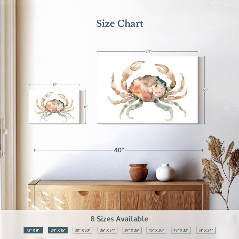 Brampt White Crab, 16" H x 24" W