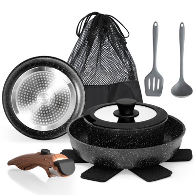 Dilar 8 - Piece Non-Stick Aluminum Cookware Set