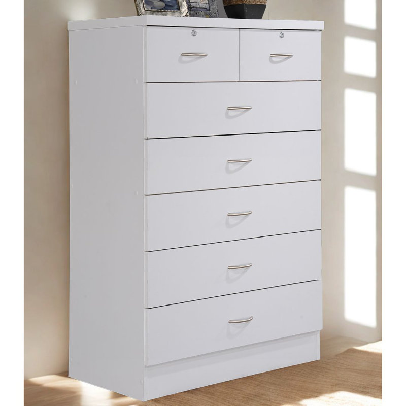 Commode 7 tiroirs l 31,5 po Willma, Blanc