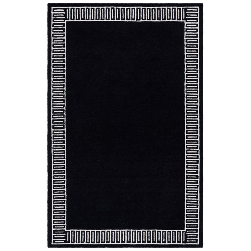 Metro 465 Hand Tufted 80% Wool; 20% Cotton Geometric Rug, Rectangle 4' x 6'