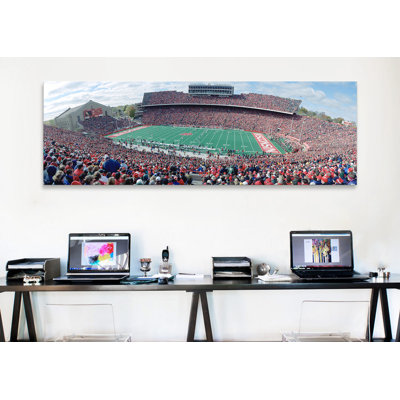 «Panoramic University of Wisconsin Football Game», Camp Randall Stadium, Madison, Wisconsin, reproduction de photo sur toile tendue
