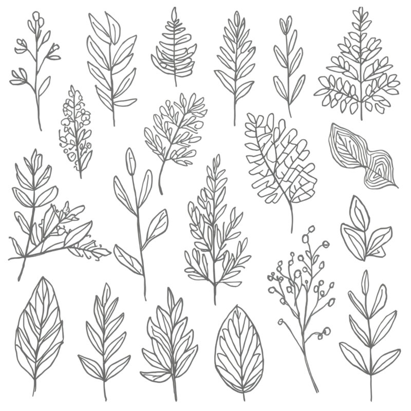 Line Drawing Foliage Wall Tapestry - Foliage Wall Decor, 104in H x88 with 4 Grommets