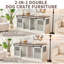 NEBZHASK - Meuble pour grand lit double 70,9 po avec séparateur amovible pour 2 animaux de taille moyenne - blanc