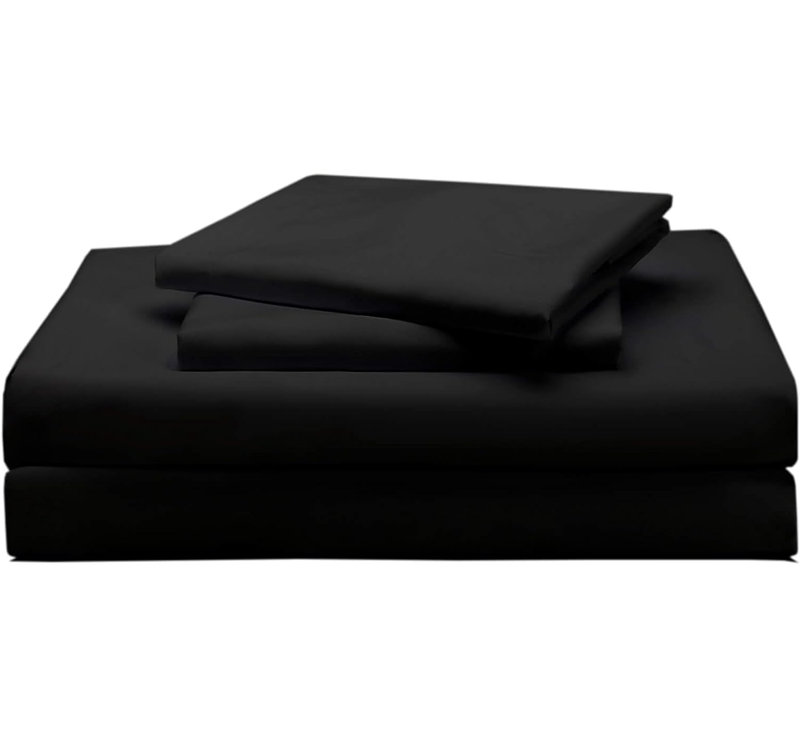 Soft  Microfiber Sheet Set, Twin Sheet Set + 1 Fitted Sheet + 1 Pillowcase, Black