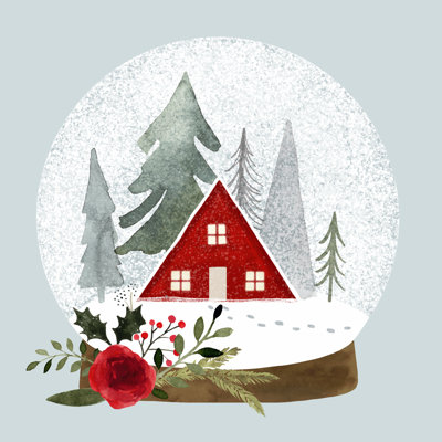 " Snow Globe Village II " by Victoria Barnes Painting Print