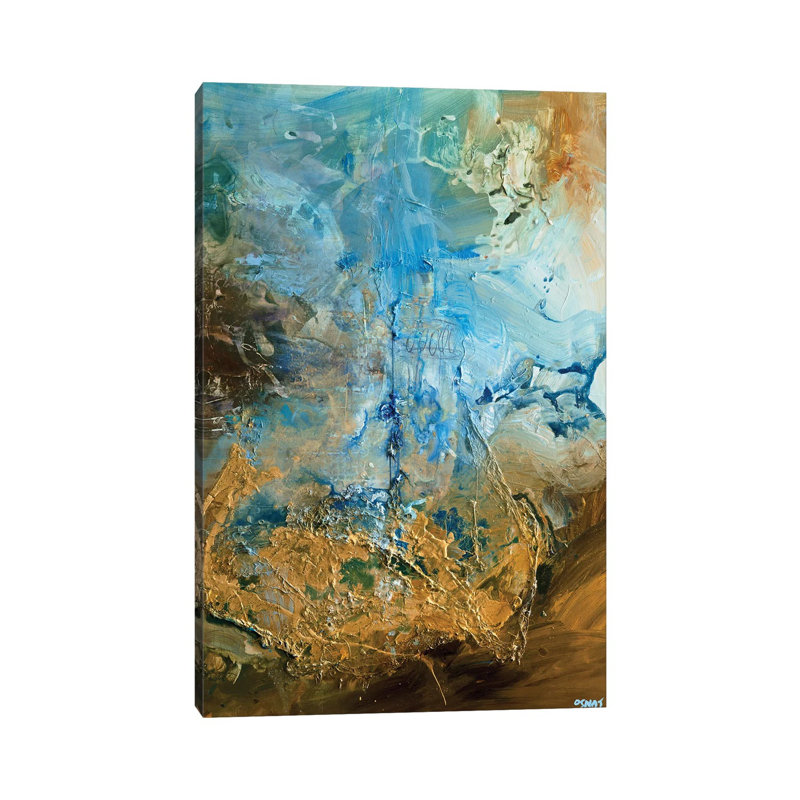 The Golden Planet by Osnat Tzadok - Painting on Canvas, 66.04cm H x 45.72cm W x 1.91cm D, Wrapped Canvas