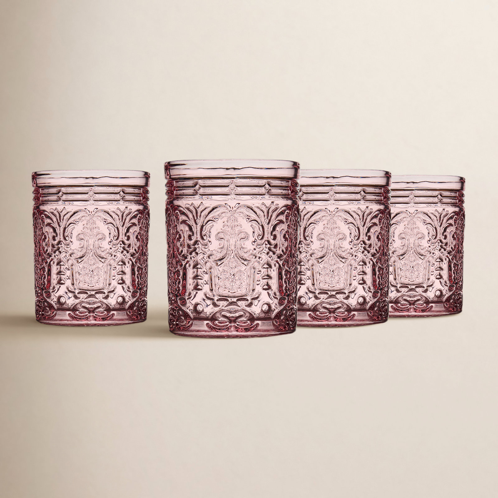 Jax Crystal Drinking Glass, Pink