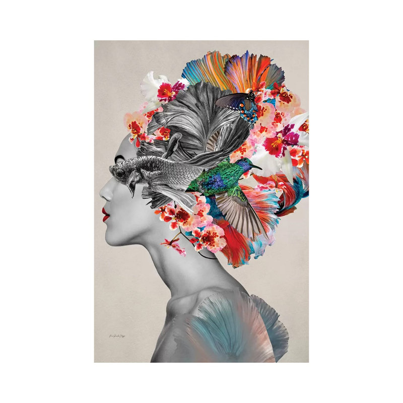 Aretha - par Ana Paula Hoppe, impression, H 26 po x l 18 po x 1,5 po, Toile tendue, Aucun mat