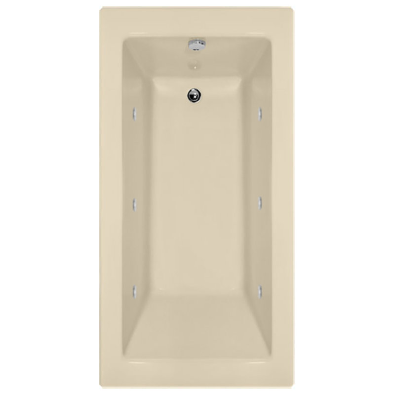 Sydney 60" x 30" Alcove Soaking Acrylic Bathtub, Biscuit, Left, Matte Black