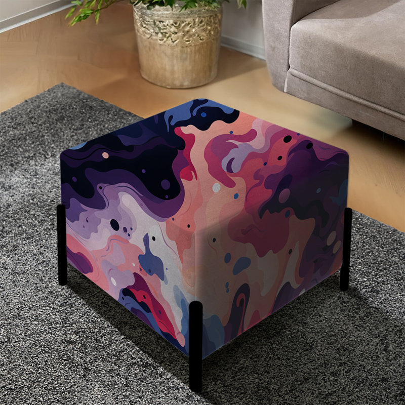Celestial Camo Ripple - Repose-pieds carré abstrait