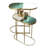 Iron Oval Nesting Tables with 2-Tone Inlay Marble Tops