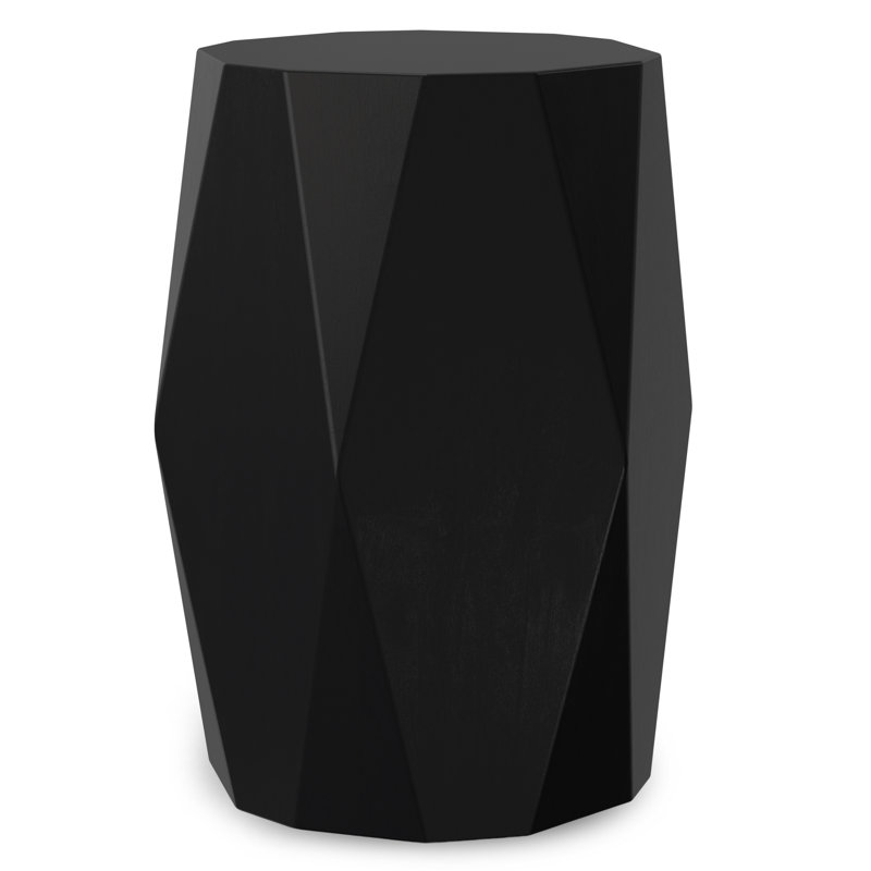 21" Black Solid Wood End Table