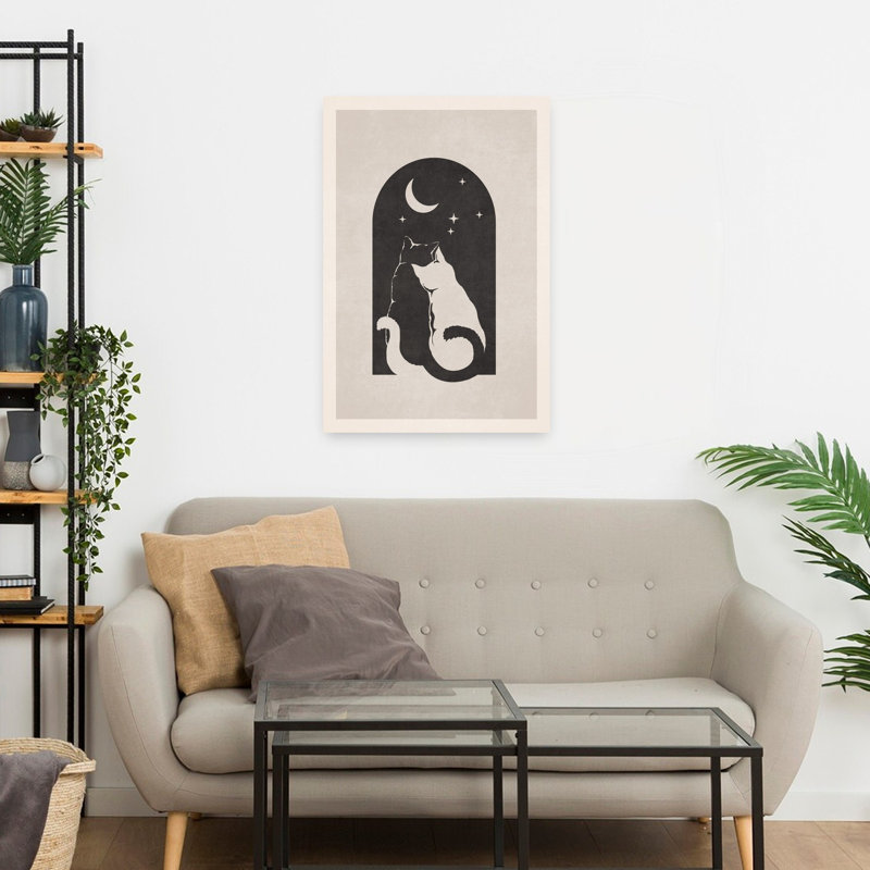 Art contemporain, oiseau abstrait, chat, fleur, forêt, art, H 24 po x l 16 po