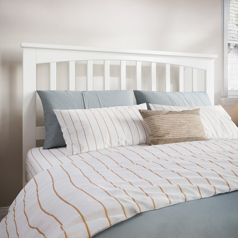 Aritra Solid Wood Low Profile Platform Bed, White, Full