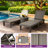 Alizay 74" Long Outdoor Resin Reclining Chaise Lounge-757923972-751297796