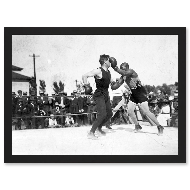 Jack Johnson Boxer Kaufmann Punch Boxing Match - Single Picture Frame Print