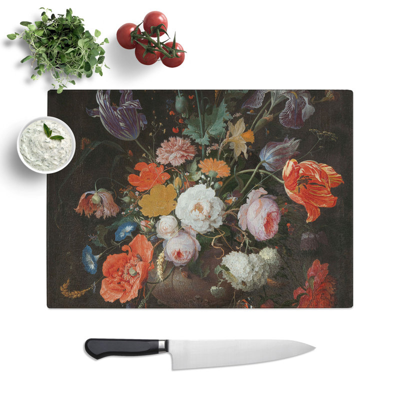 Still Life with Flowers Vol.2 by Abraham Mignon Chopping Board, 28.5cm W x 39cm L
