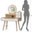 Sophisticated Makeup Table With 4 Drawers And 3 Different Lighting Modes For Bedroom Dressing Open Shelves Drawer Space