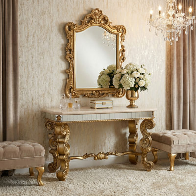 Elly-Mae 62.5'' Stone Top Console Table