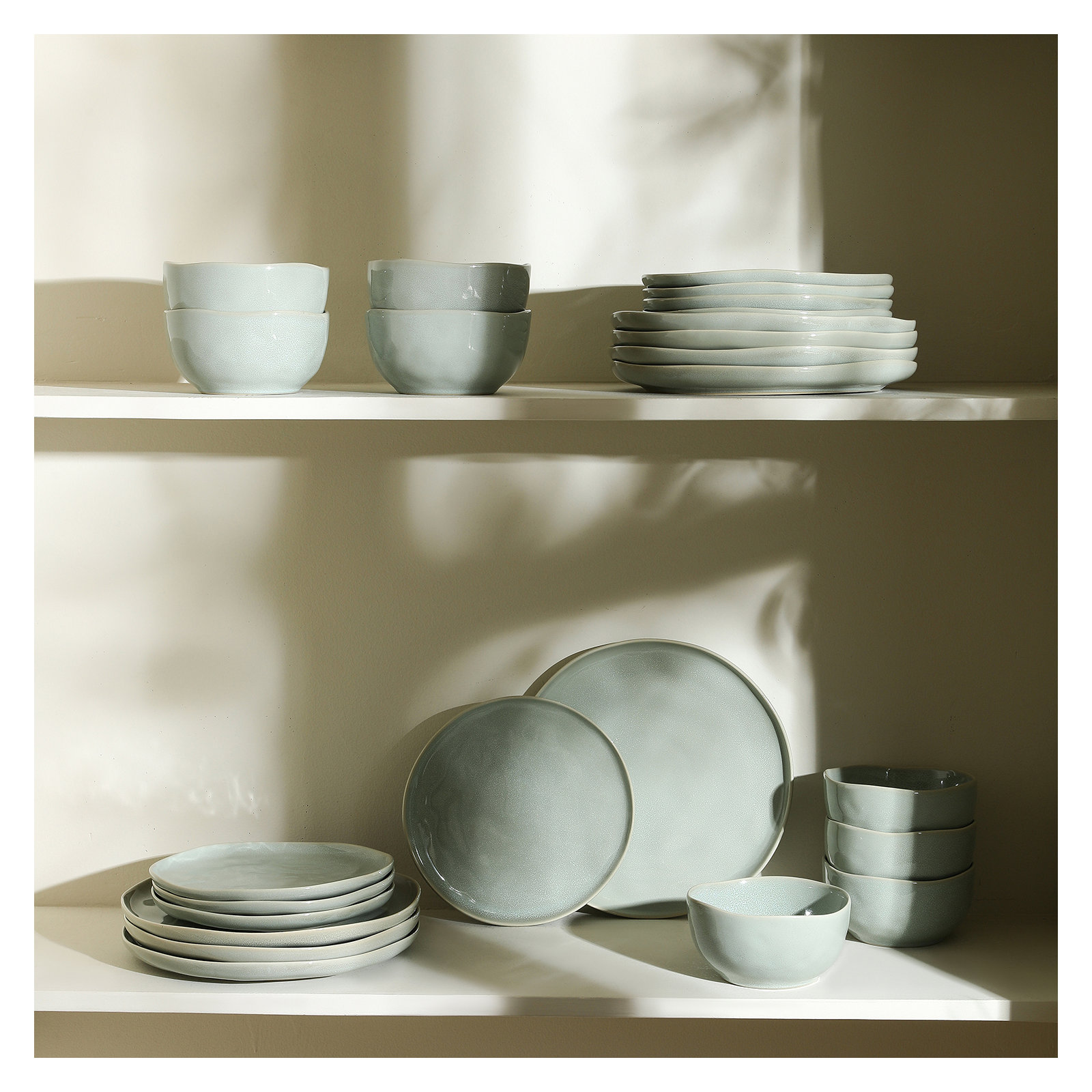 Stone Lain Mirella 24-Piece Dinnerware Set Stoneware, Green