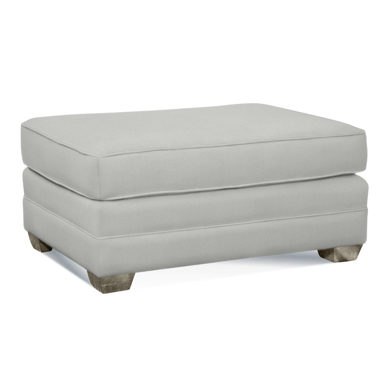 Repose-pieds standard rectangulaire Bedford, Pierre de foyer, Sunbrella beige à fines rayures; 6205-74