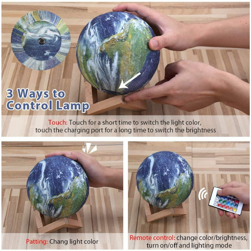 Earth 3D Night Light