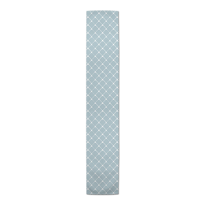 Geometric Arrows Outdoor Table Runner Geometric, 90" x 16", Light Blue