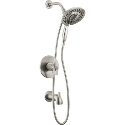 Ensemble de robinet de douche et baignoire en nickel brossé Say2 17 Series avec douchette In2ition avec douchette, robinet de baignoire, ensemble de robinet de baignoire, acier inoxydable (valve non incluse)