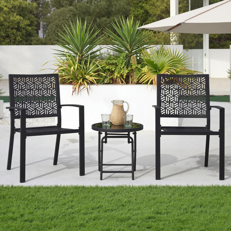 Table d'appoint ronde pliante d'extérieur avec plateau en verre trempé
