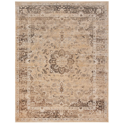Tapis beige à motif abstrait Evanoff