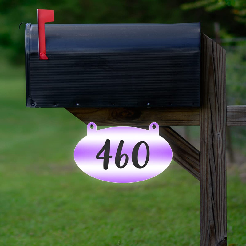 Plaque d'adresse sur 1 ligne, Mauve, Oui