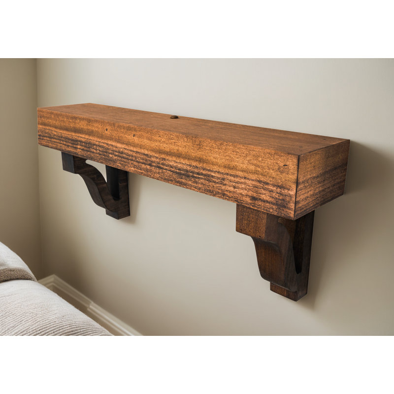Tablettes flottantes en peuplier avec corbeaux, H 10 po x l 15 po x P 6 po