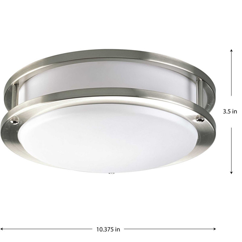 Acrylic LED Flush Mount, 3.5" H x 10.625" W, Brushed Nickel