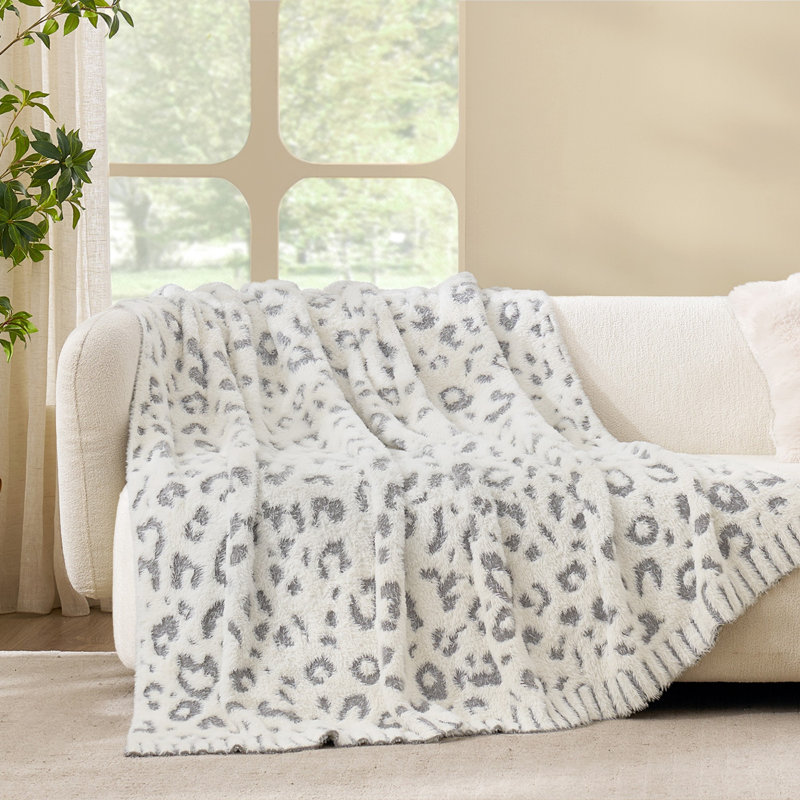 Jeté Fluffy Leopard, Jeté, Gray
