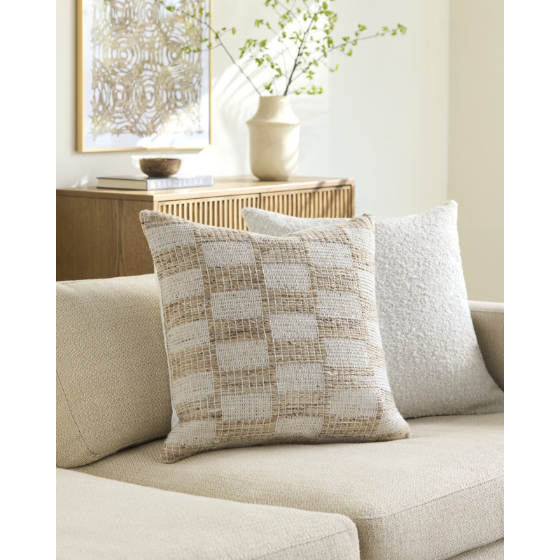 Galey Alix x Livabliss Katalina Indoor/Outdoor Accent Pillow, 18"H x 18"W, Tan, Polyester