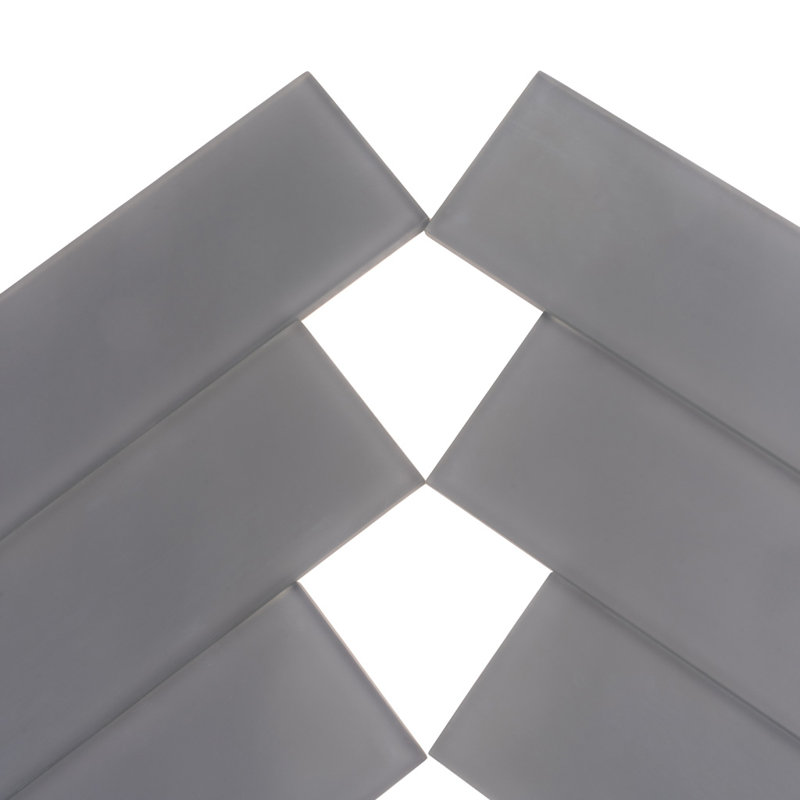3"X 12" Matte Finished Glass Subway Tile, Dark Gray