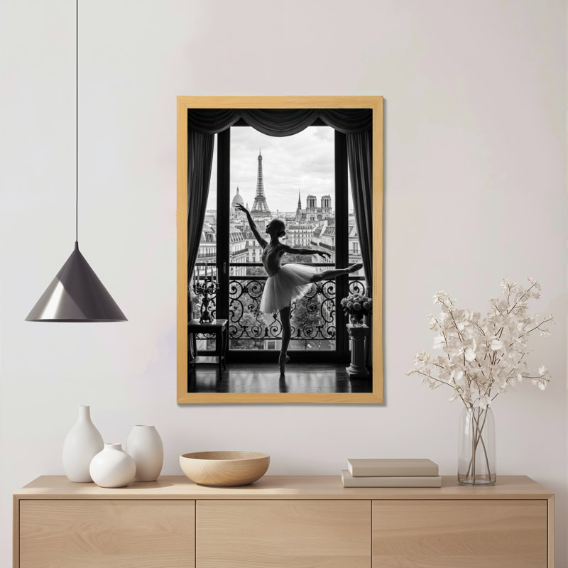 Danseuse de ballet à Paris, reproduction d'art sur toile tendue sur toile en noir et blanc, ensemble de 1, H 12 po x l 18 po
