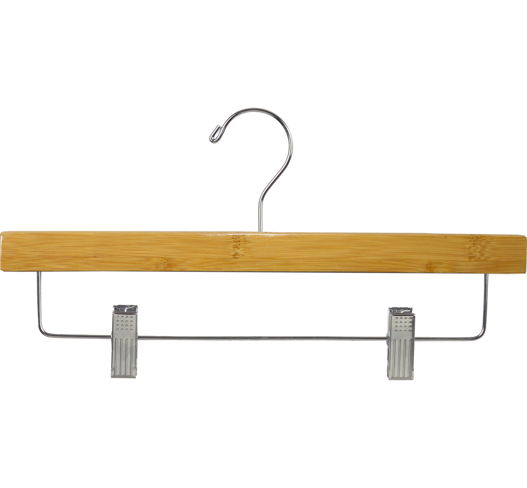 Wood Hangers With Clips for Skirt/Pants (Set of 24) Rebrilliant