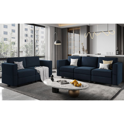 Canapé modulaire en velours Teangela