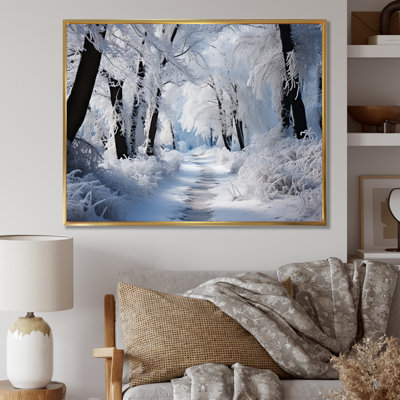 «Winter Frosty Forest II», art mural paysage d'hiver pour le salon